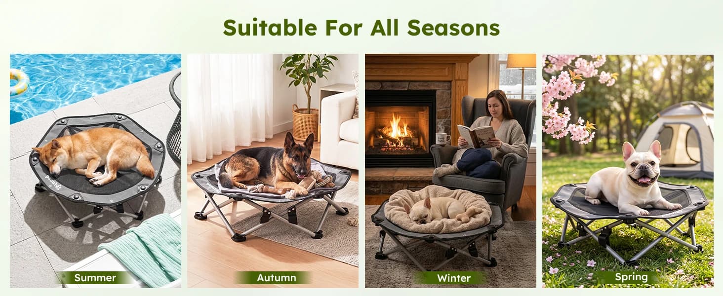 Raised Dog Bed with Cooling Mat — product details
