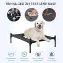 Large Dog House Outdoor — 36in Elevated 2-in-1 Cot and Canopy