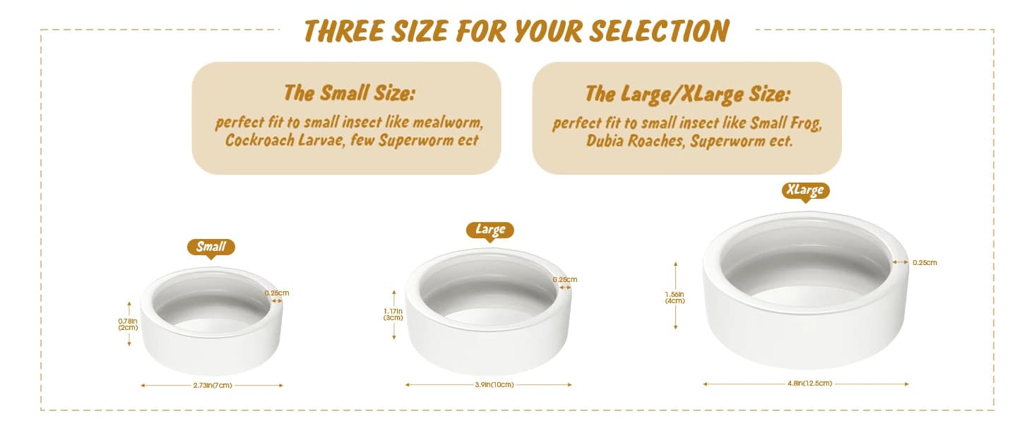 Reptile Food Dish Bowl — 2Pcs Lizard Gecko Worm Water Bowls Small (2.75in) — product details