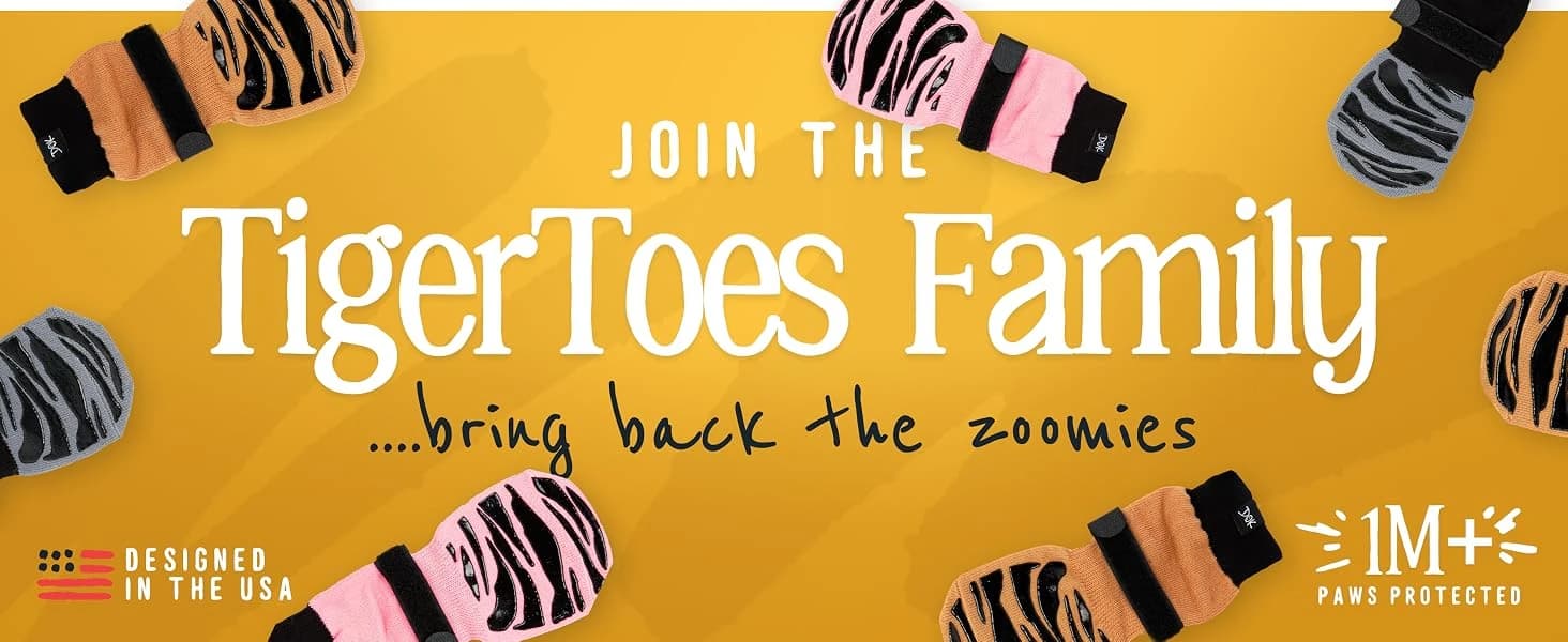 TigerToes Premium Non-Slip Dog Socks for Hardwood Floors - Extra-Thick Grip that Works Even When Twisted — product details