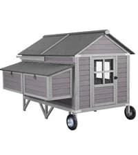 Large Chicken Coop on Wheels Mobile Wooden Hen House Weatherproof Duck Poultry Cage 67.3" L for 6-8 Chickens — collection imagery