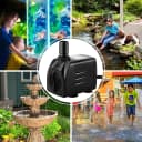 400GPH Submersible Fountain Water Pump for Pond Aquarium Hydroponics
