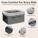Deluxe Dog Booster Seat with Sturdy Metal Frame and Safety Leash for Small Pets up to 20 lbs - Portable Puppy