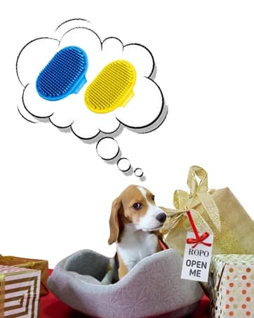 Dog Bath Brush — Dog Shampoo Brush With Adjustable Ring Handle Long Bristles — collection imagery