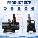 350W 7000 GPH Pond Pump — Ultra Quiet Heavy Duty Submersible Water Pump for Koi Ponds