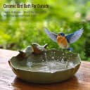 Ceramic Bird Bath for Outside on Ground — 9.45-Inch Birds Bath Bowl Only