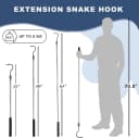 Snake Hook Heavy Duty — Snake Hook Retractable 35"-65" Catcher Hook for Rattlesnakes Ball Python Rattle Cobra