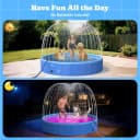 Foldable Dog Pool with Sprinkler and RGB LED Light