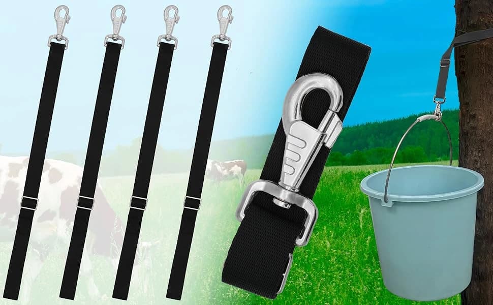 Horse Bucket Strap Hangers — Horse Suppliers Adjustable Nylon Straps up to 700 lbs for Hay Nets — product details