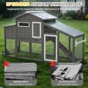 Large Wooden Chicken Coop with Run and Wheels
