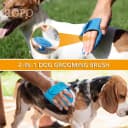 Dog Bath Brush — Dog Shampoo Brush With Adjustable Ring Handle Long Bristles