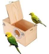 Parakeet Nesting Box — Wood Bird Nest House for Cage — collection imagery