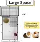 Guinea Pig Cage — Indoor Habitat Cage with Waterproof Plastic Bottom