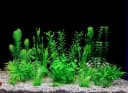 Aquarium Plants — 20 Pack Artificial Fish Tank Plants for Aquarium Decorations (Green)