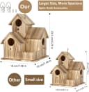 Large Wooden Bird House for Outside — 3-Hole Birdhouse