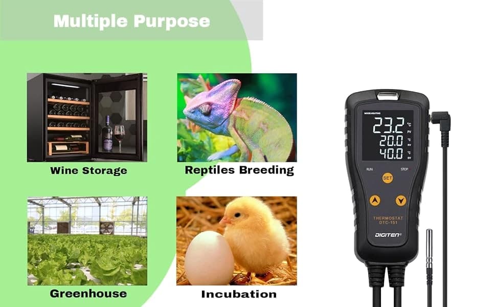110V 15A Temperature Controller DTC151 Plug in Thermostat Outlet Digital Temperature Controller for Heat Mat — product details