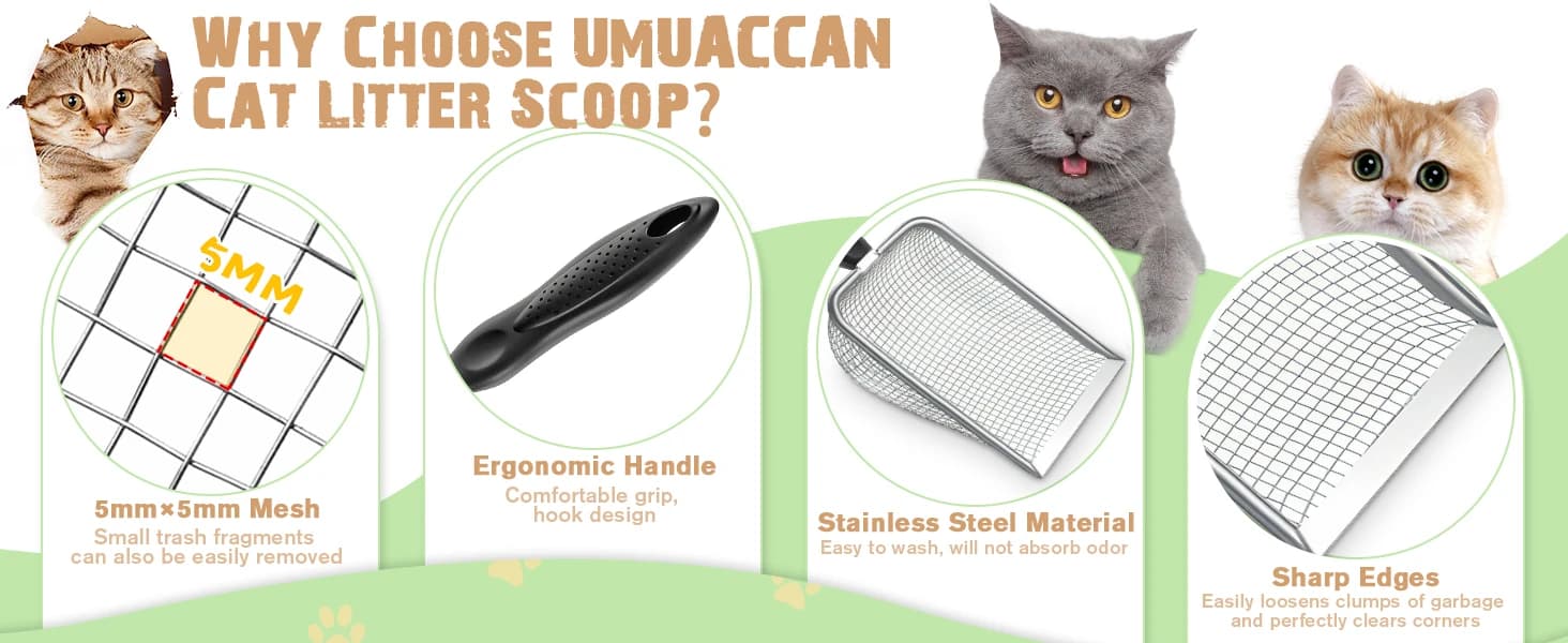 Cat Litter Scoop — Sturdy Litter Cleaner Corner Shovel — product details