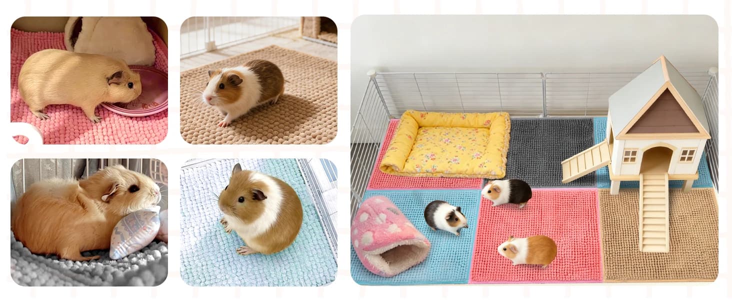 Guinea Pig Cage Liner — 4 PCS Washable Guinea Pig Bedding Fleece Mat — collection imagery