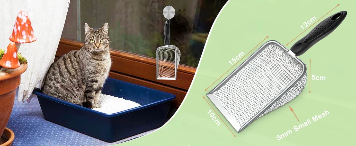 Cat Litter Scoop — Sturdy Litter Cleaner Corner Shovel — product details