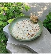 Ceramic Bird Bath for Outside on Ground — 9.45-Inch Birds Bath Bowl Only — collection imagery