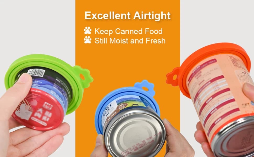 6 packs Pet Food Can Lids — Food Safe BPA-Free and Dishwasher Safe — product details