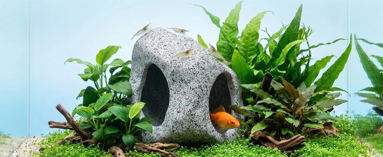 Betta Fish Tank Decor Rock Cave — Extra value – water quality + easy cleaning