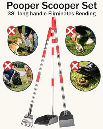 Dog Pooper Scooper — Swivel Bin and Rake Set with 100 Waste Bags — collection imagery