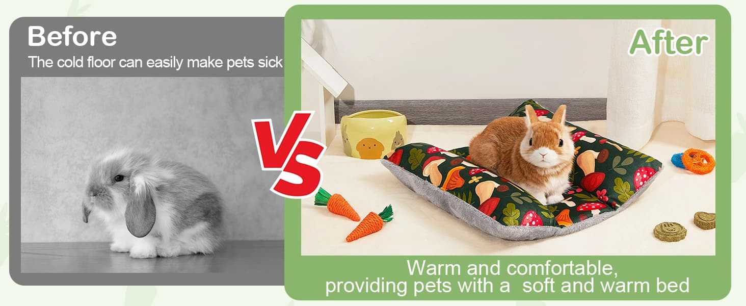 15"x14" Soft Plush Rabbit Bed Washable Cuddle Mat for Small Pets — product details