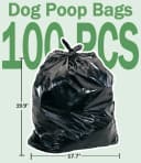 Dog Pooper Scooper — Swivel Bin and Rake Set with 100 Waste Bags
