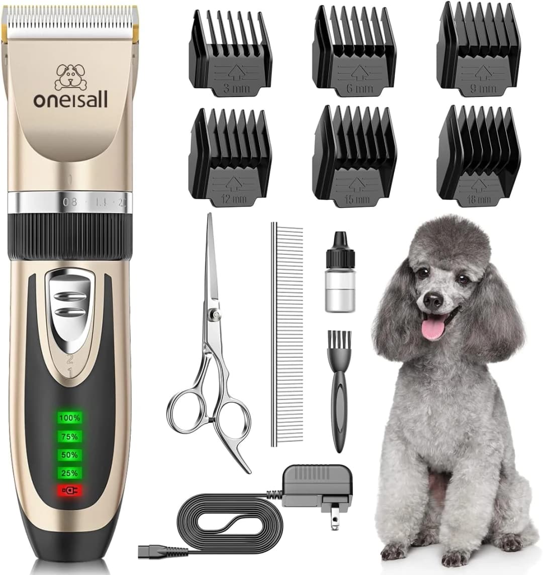 Dog Grooming Clippers with LED Display for Dogs and Cats