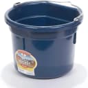 Flat Back Plastic Animal Feed Bucket | Animal Feed Bucket with Metal Handle | Horse Stall Feeding and Watering