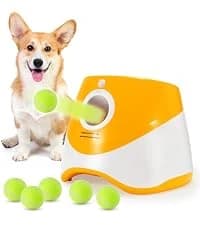 Automatic Ball Launcher for Dogs Large- 3 Distance Settings (40/60/80FT) w/Remote Control | 2.5" ETPU Tennis — collection imagery
