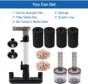 Aquarium Sponge Filter Fish Tank Foam Filter Quiet Submersible Bio Sponge Filter with 2 Spare Sponges and 1 Bag
