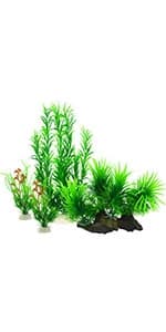 Aquarium Plants — 20 Pack Artificial Fish Tank Plants for Aquarium Decorations (Green) — product details