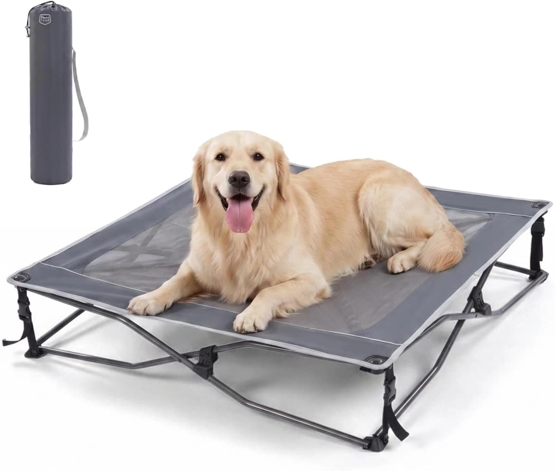 Outdoor Dog Bed — Cooling Elevated Pet Bed Portable Raised Dog Bed with Breathable Mesh