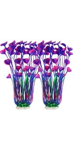 Aquarium Plants — 20 Pack Artificial Fish Tank Plants for Aquarium Decorations (Green) — product details