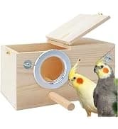 Parakeet Nesting Box — Wood Bird Nest House for Cage — collection imagery