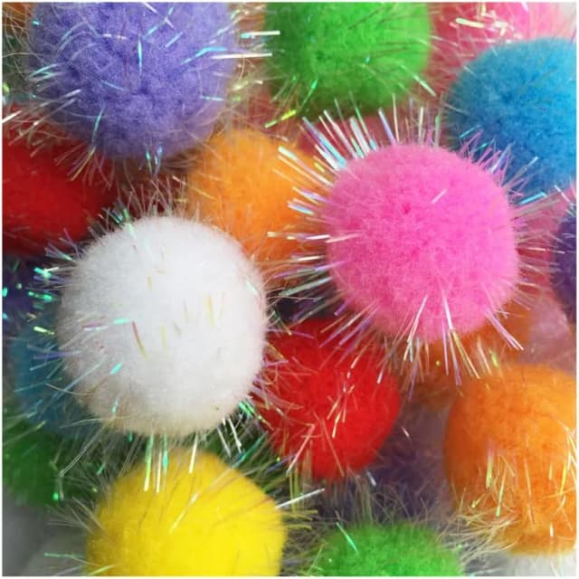 20PCS — 1.5INCH Extra Large Cat's Favorite Chase Glitter Ball Toy