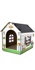 Cardboard Cat House Hideaway Playhouse with Cat Scratcher Scratching Pad 19" L x 13" W x 17" H — product details