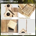 Large Wooden Bird House for Outside — 3-Hole Birdhouse