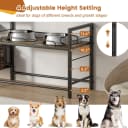 Elevated Dog Bowl Stand — 4 in 1 Adjustable Raised Dog Bowl Holder with Dog Toy Bin and Storage Basket