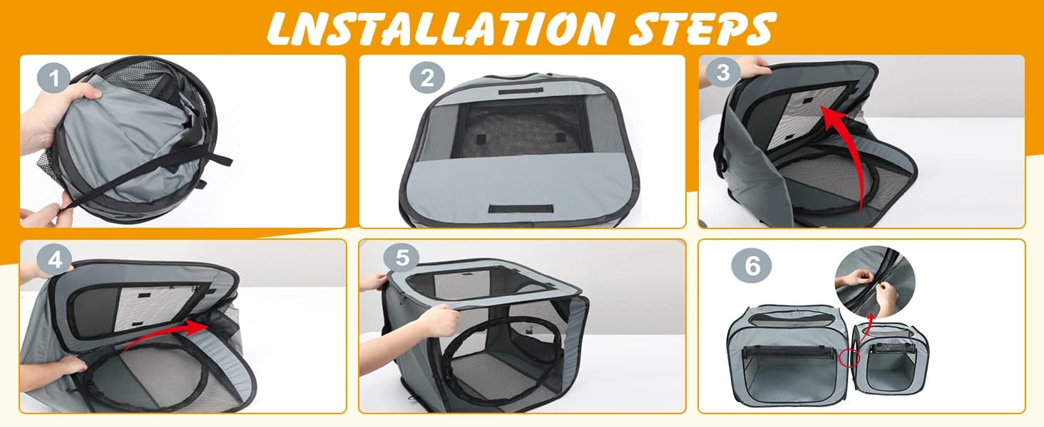 Portable Cat Playpen with Litter Area — product details