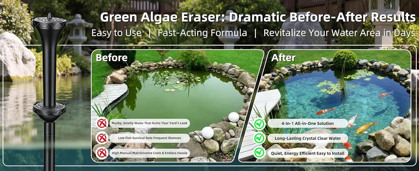 Submersible Pond Filter with Powerful 18W UV Light for Pond Algae Control — product details