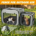 Portable Cat Playpen with Litter Area