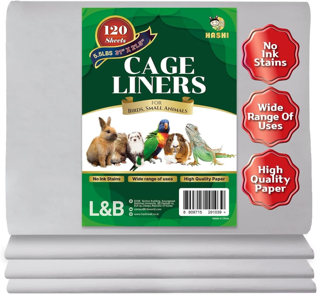 Bird Cage Liners — 120 Unscented Newsprint Sheets