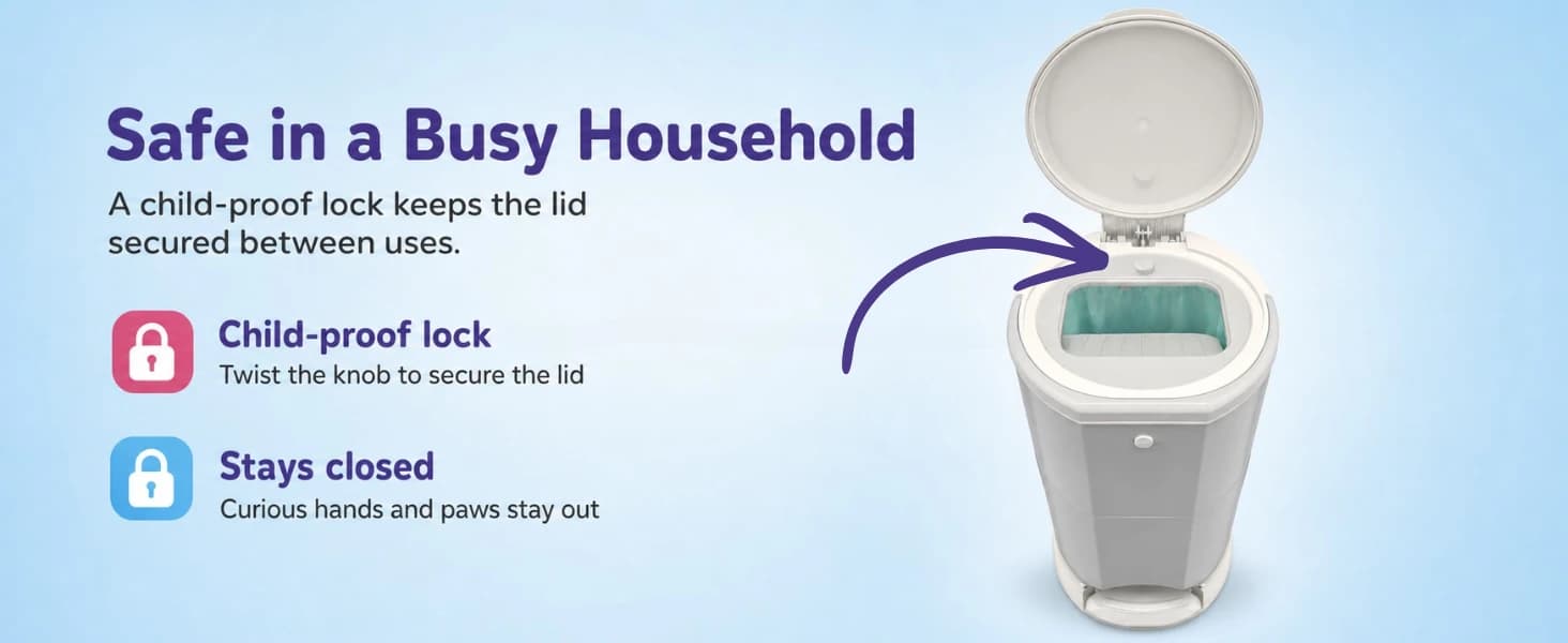 Litter Champ Cat Litter Disposal System — Hands-Free Pedal Trash Can — product details