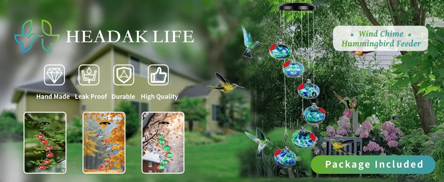 Charming Wind Chimes Hummingbird feeders for Outdoors Hanging ant and bee Proof — product details