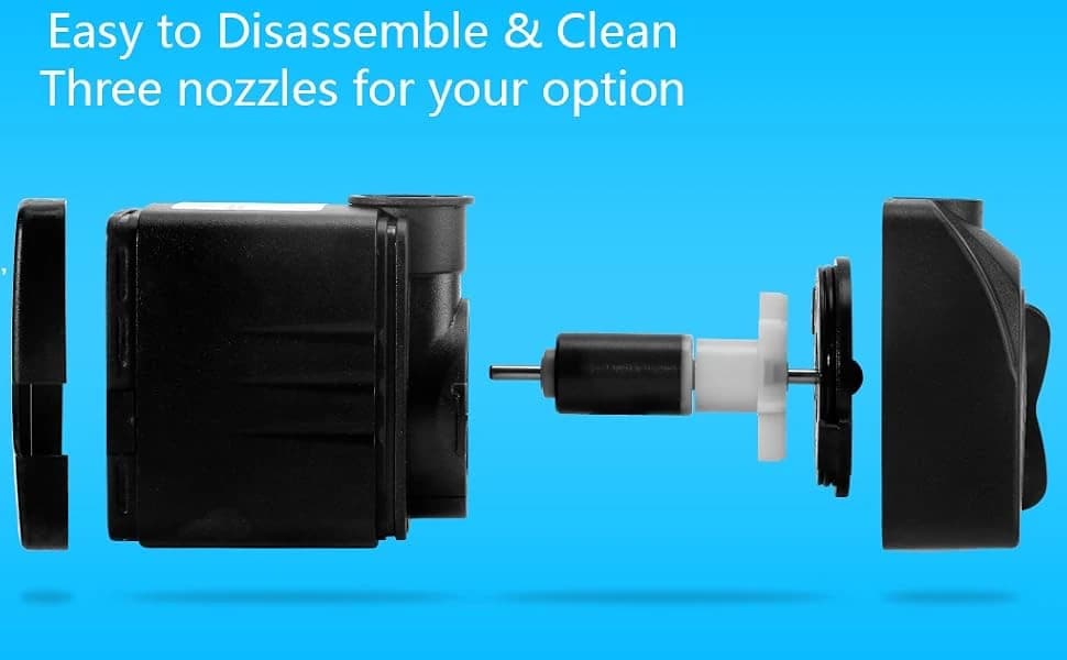 400GPH Submersible Fountain Water Pump for Pond Aquarium Hydroponics — No need any tools to detach the fountain pump — easy to clean.