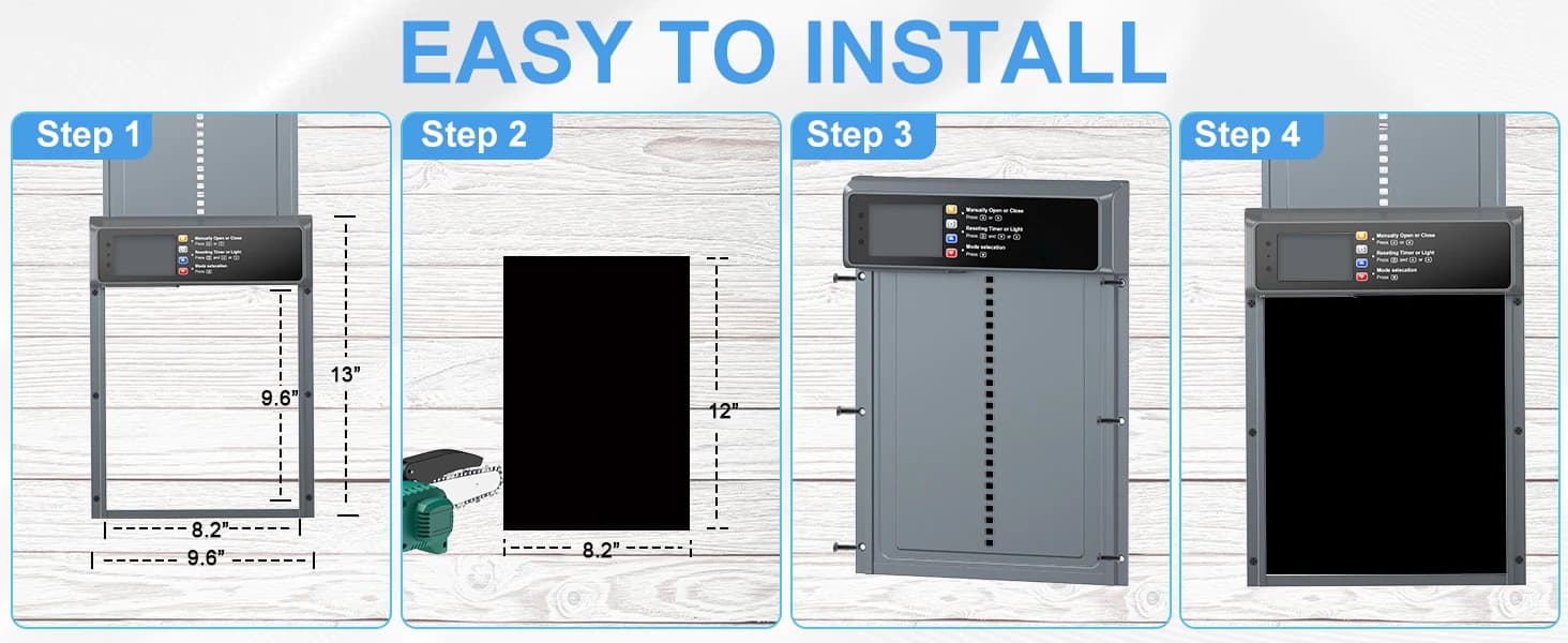 Automatic Chicken Coop Door Solar Powered with Timer and Light Sensor — product details
