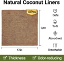 10 Pcs Reptile Carpet 12x12 Inch Coconut Fiber Mat for Tank Bedding